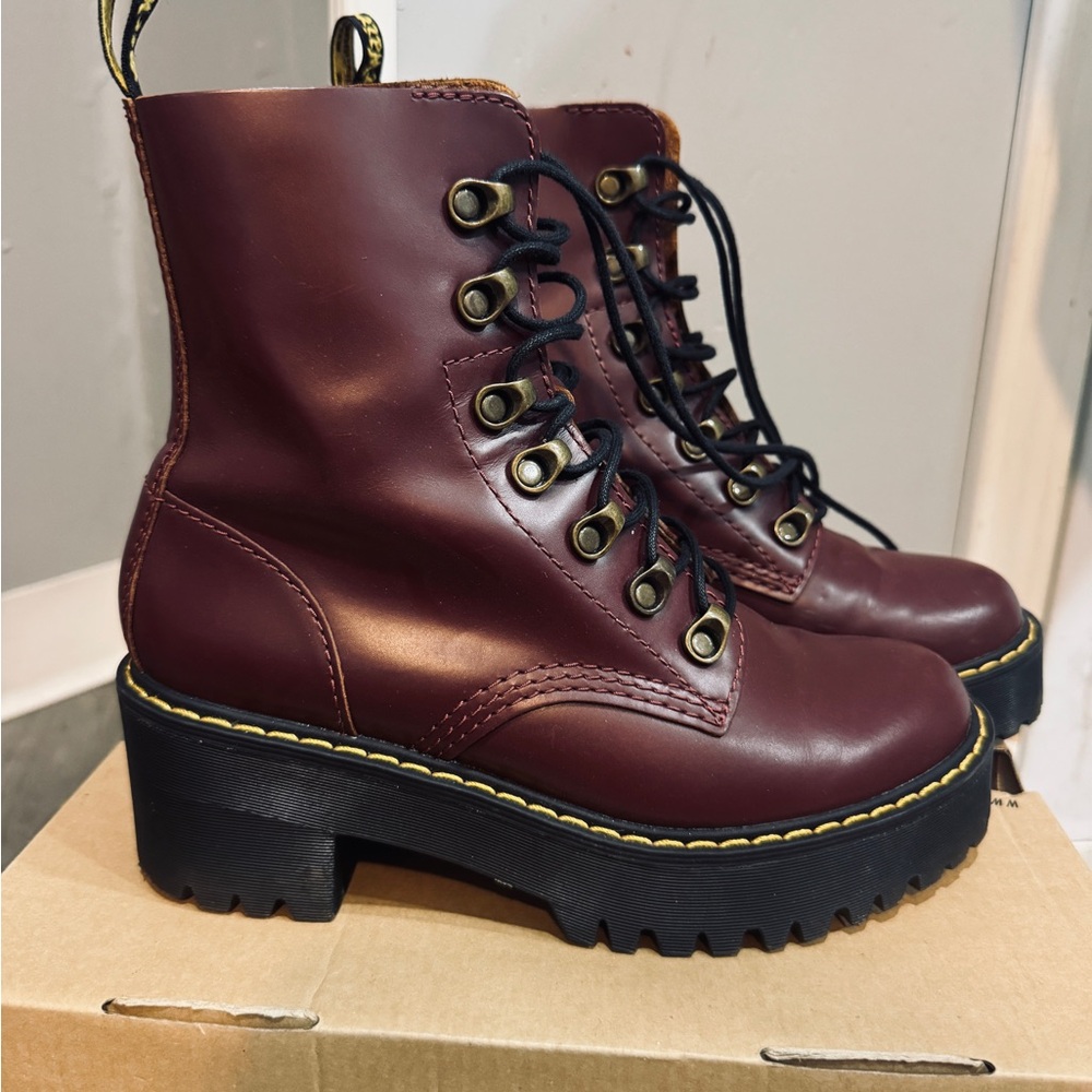 Dr. Martens Cherry Red Combat Boots - Picture 4 of 6